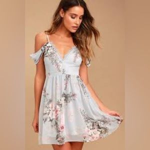 Lulu’s Powder Blue floral mini dress
